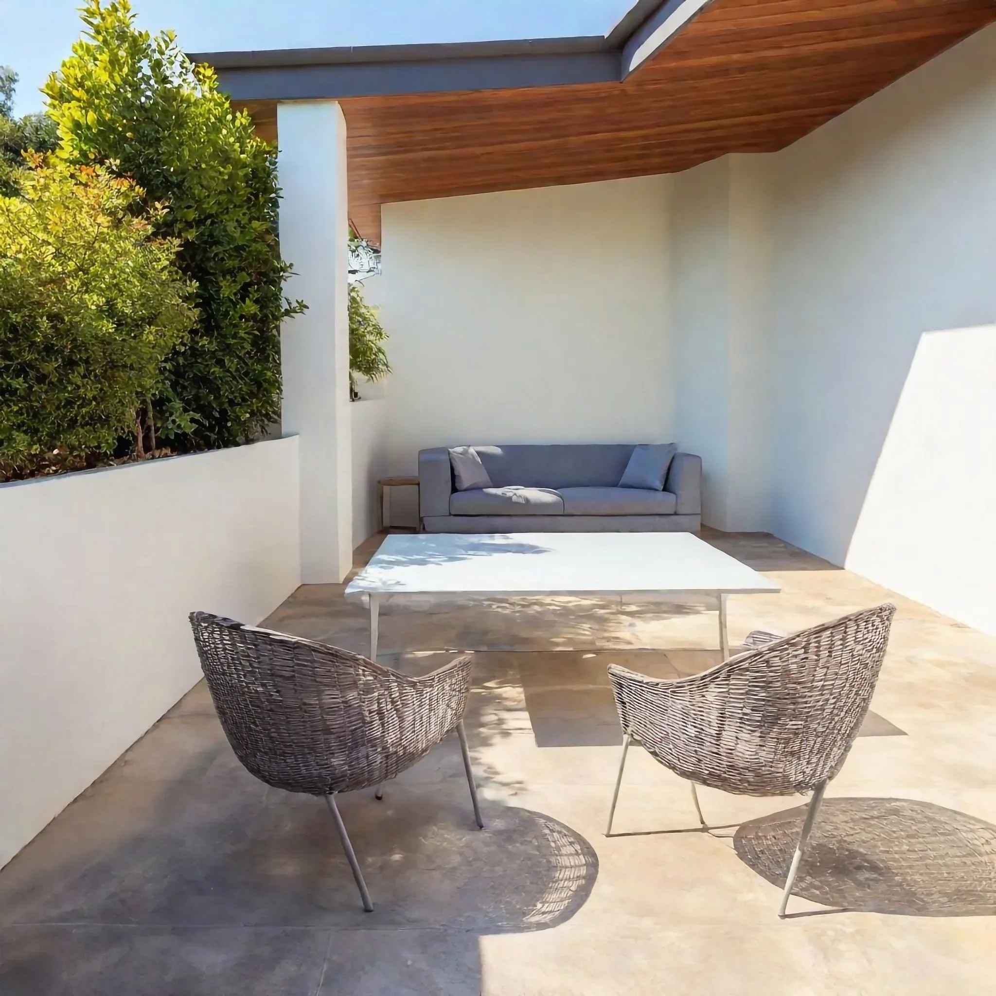 Finished concrete patio area outside a Melbourne home