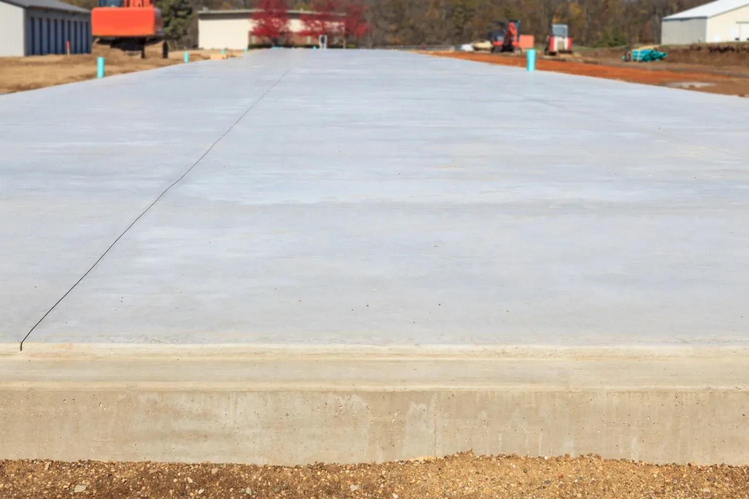 Level concrete slab poured for a new build
