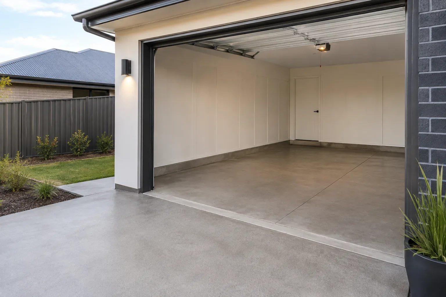 Reinforced garage slab ready for daily use